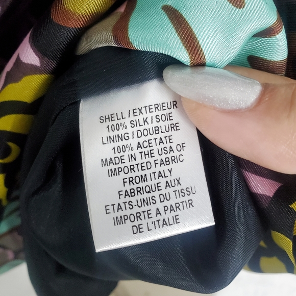 Milly | 100% Silk Gallerina Floral Print Ruffled Sleeve Asymmetrical Mini Dress - Picture 7 of 9